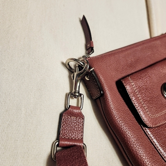 Coach Hamilton Pebbled Leather Crossbody Bag Pink 9 x 9 - Picture 10 of 12